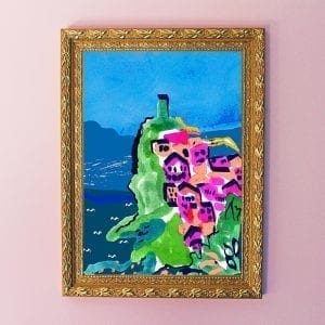 Blue Cinque Terre Art Giclée Print