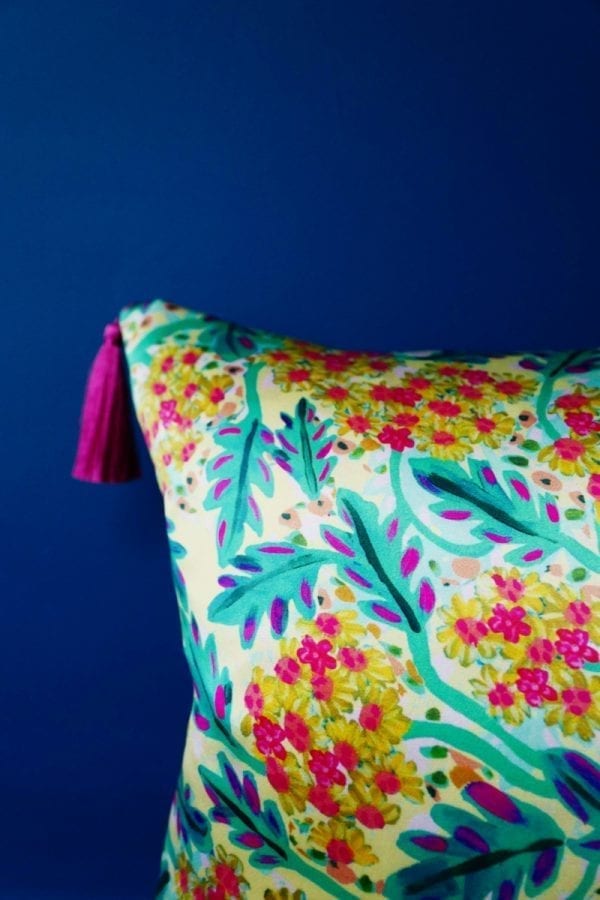 Yellow Coastal Flower Cushion