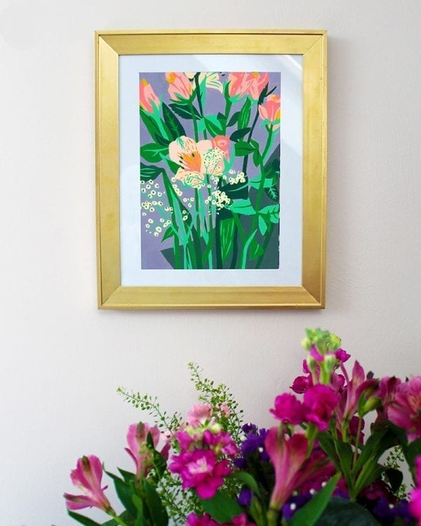 Purple Floral Art Giclee Print