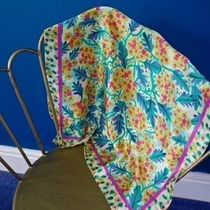 Yellow Coastal Flower Silk Scarf