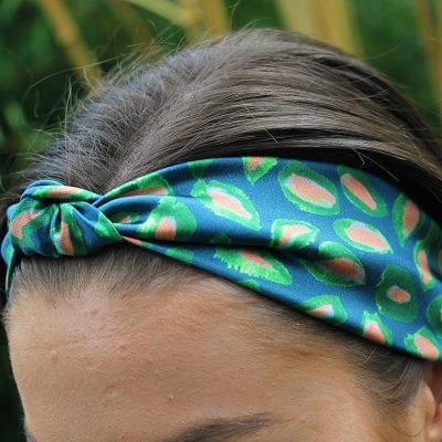 Blue Abstract Leaf Headband